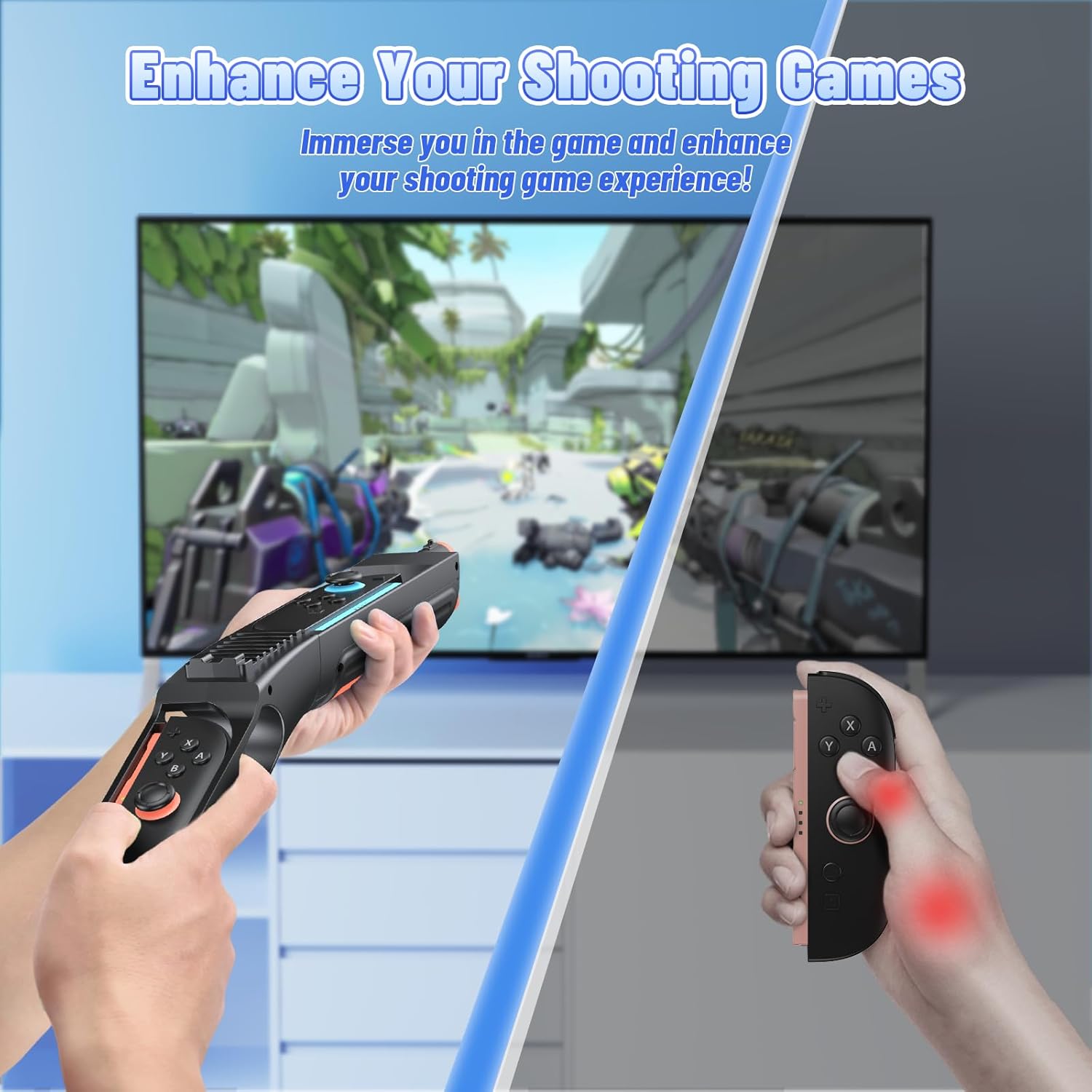 Detalle de FASTSNAIL Shooting Gun für Splatoon 3/2 – Switch 2/1 kompatibler Controller-Adapter für Joy-Con