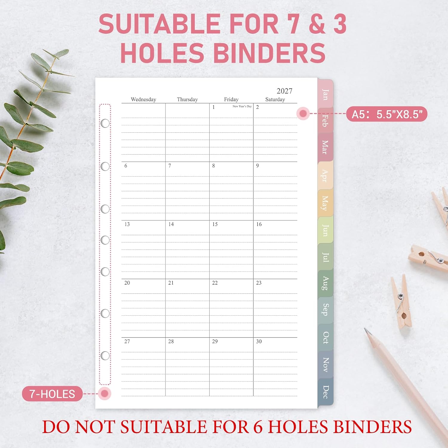 Detalle de Planner Refill, 5.5 x 8.5-Inch