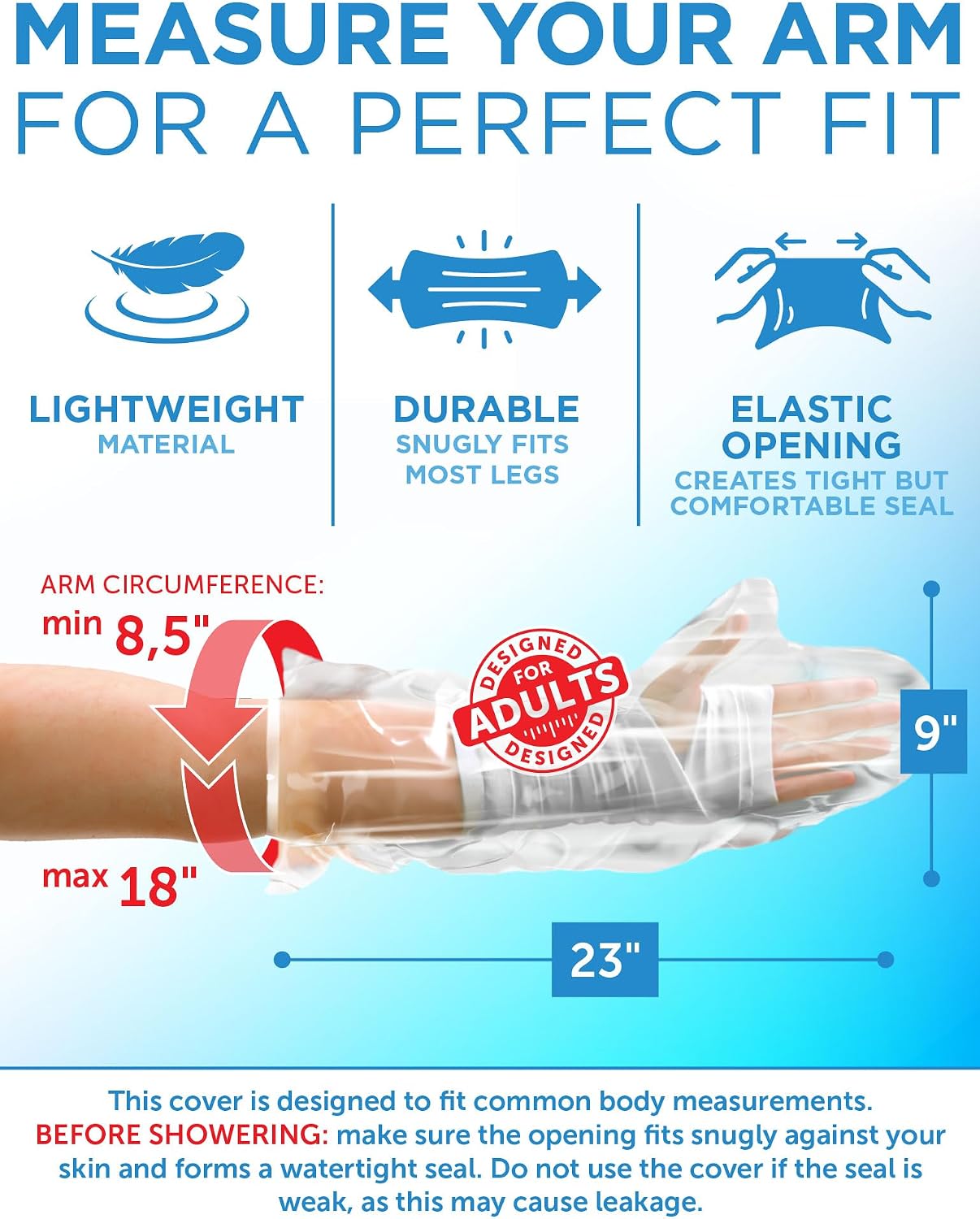 Thumbnail 2 de 100% Waterproof Arm Cover 23in for Shower