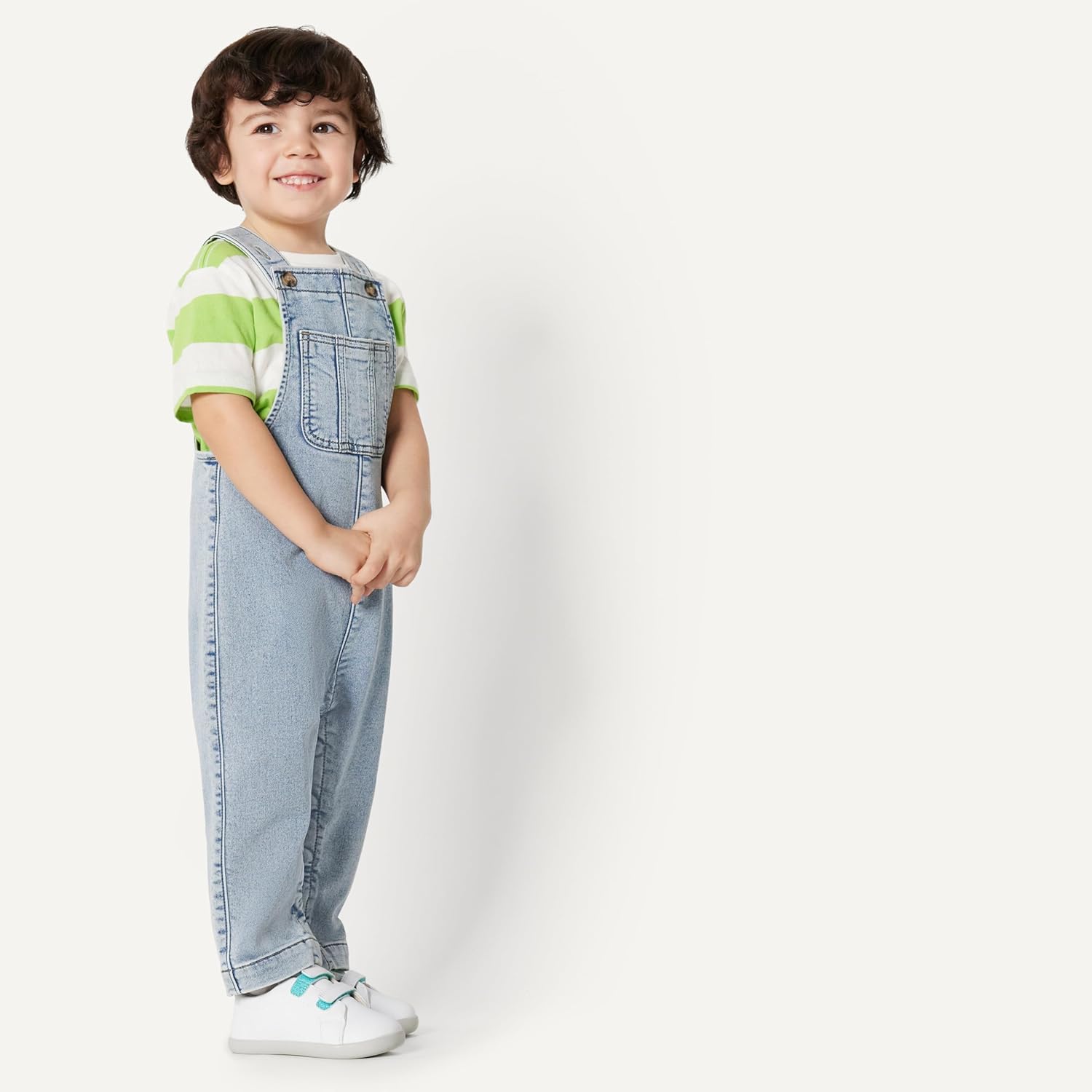 Thumbnail 1 de Amazon Essentials Unisex Babies’ Soft Stretch Denim Overalls (Regular-Fit)