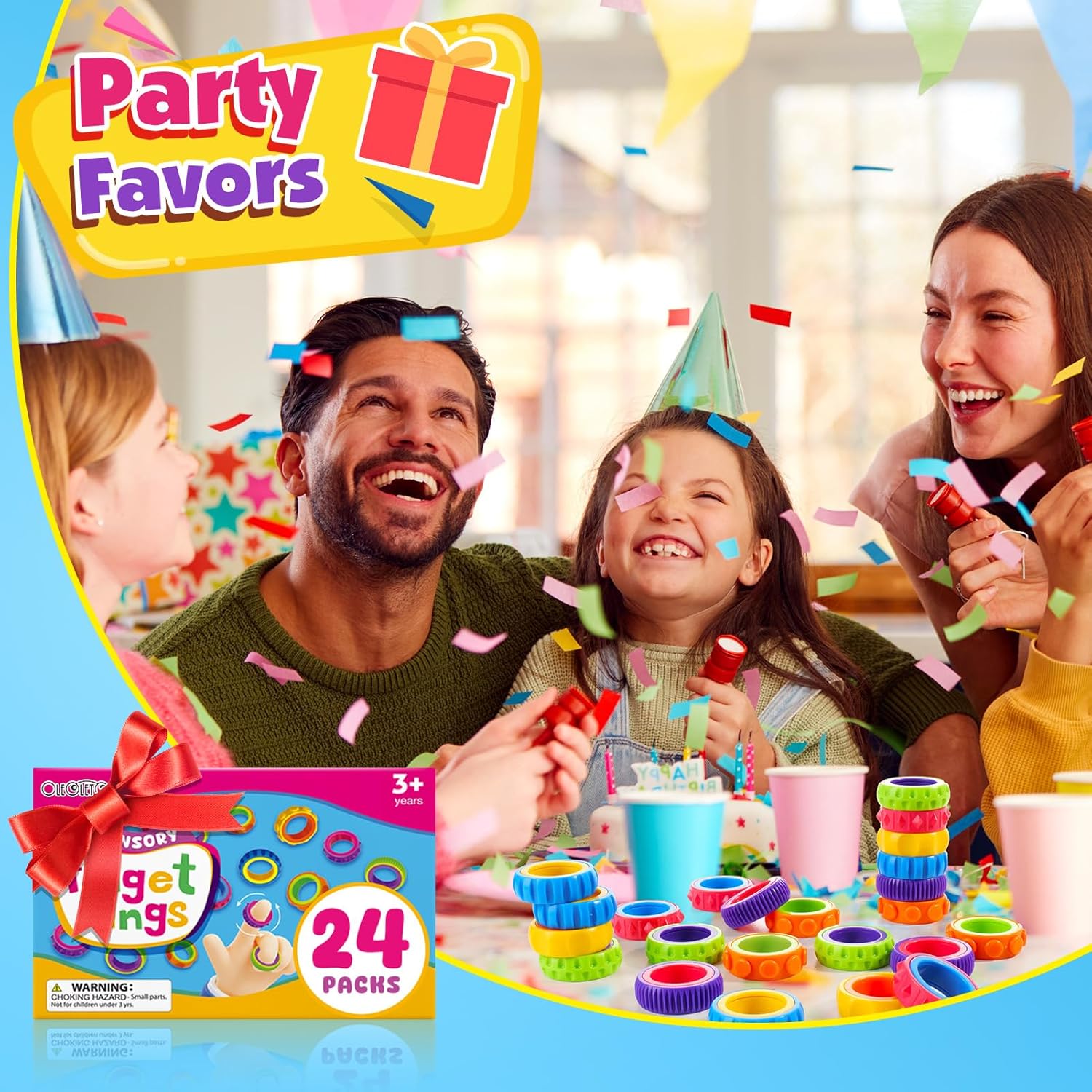Thumbnail 6 de OleOletOy Sensory Spinner Rings (24-piece bulk) for kids