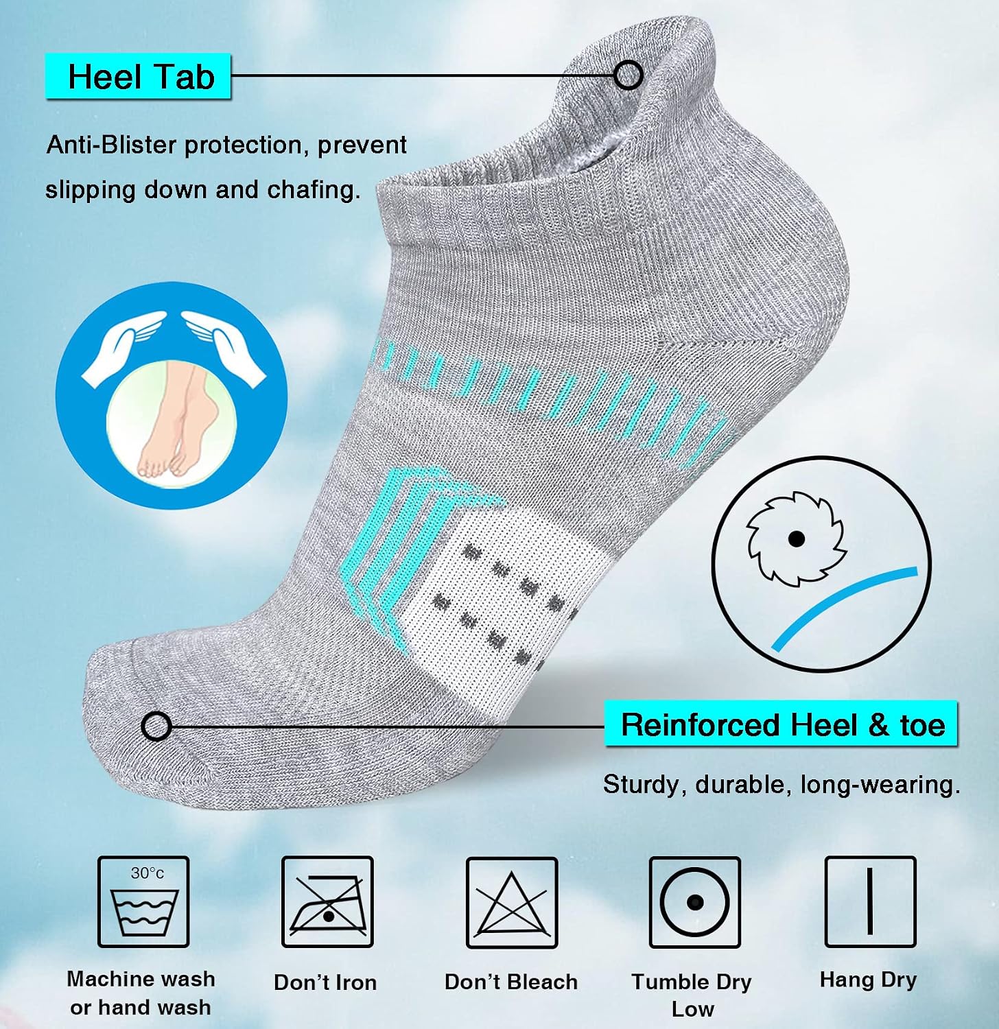 Detalle 2 de suaskk Womens Running Socks 5-pack