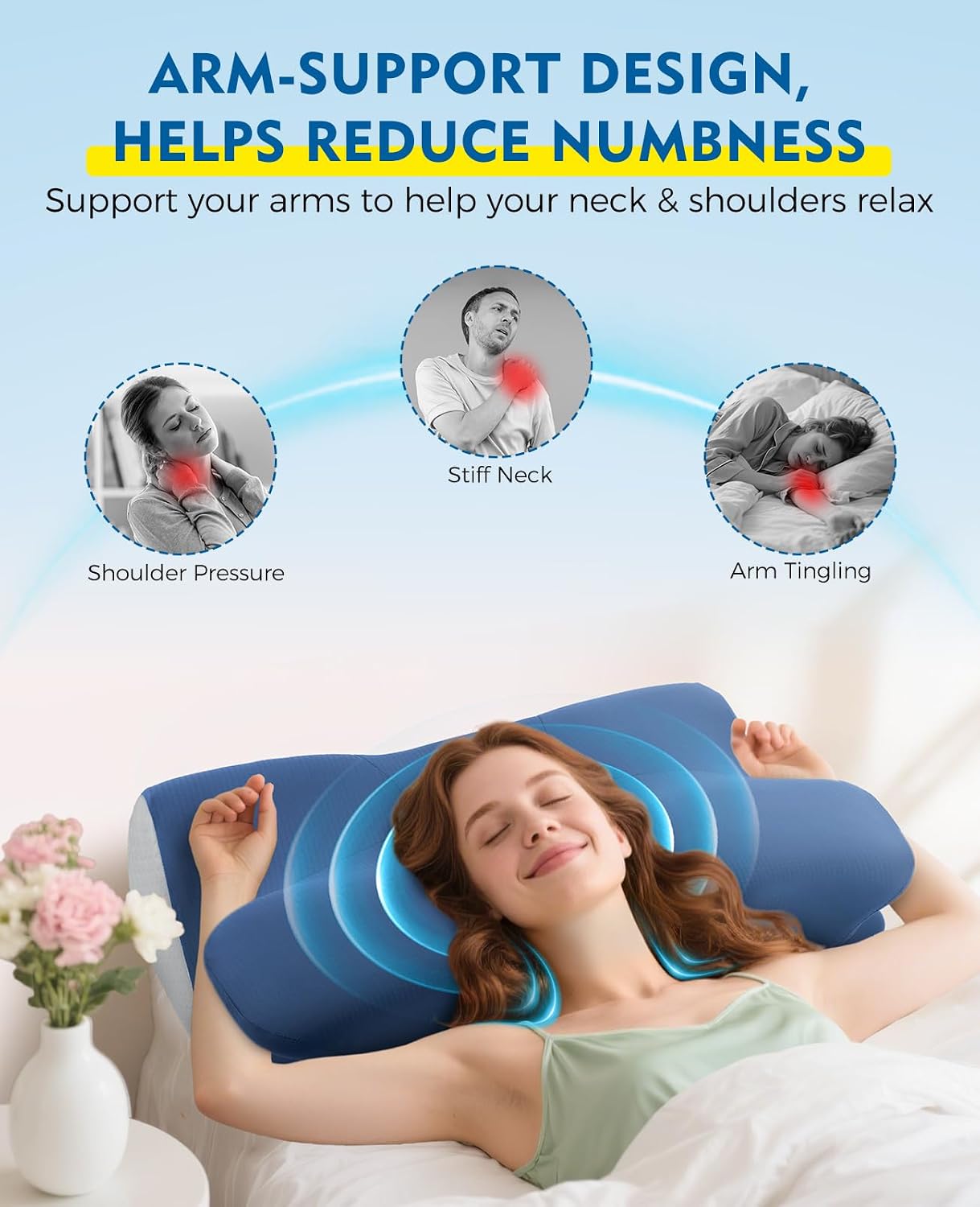 Detalle 2 de Orthopaedic Cervical Memory Foam Pillow for Neck Pain Relief 💤