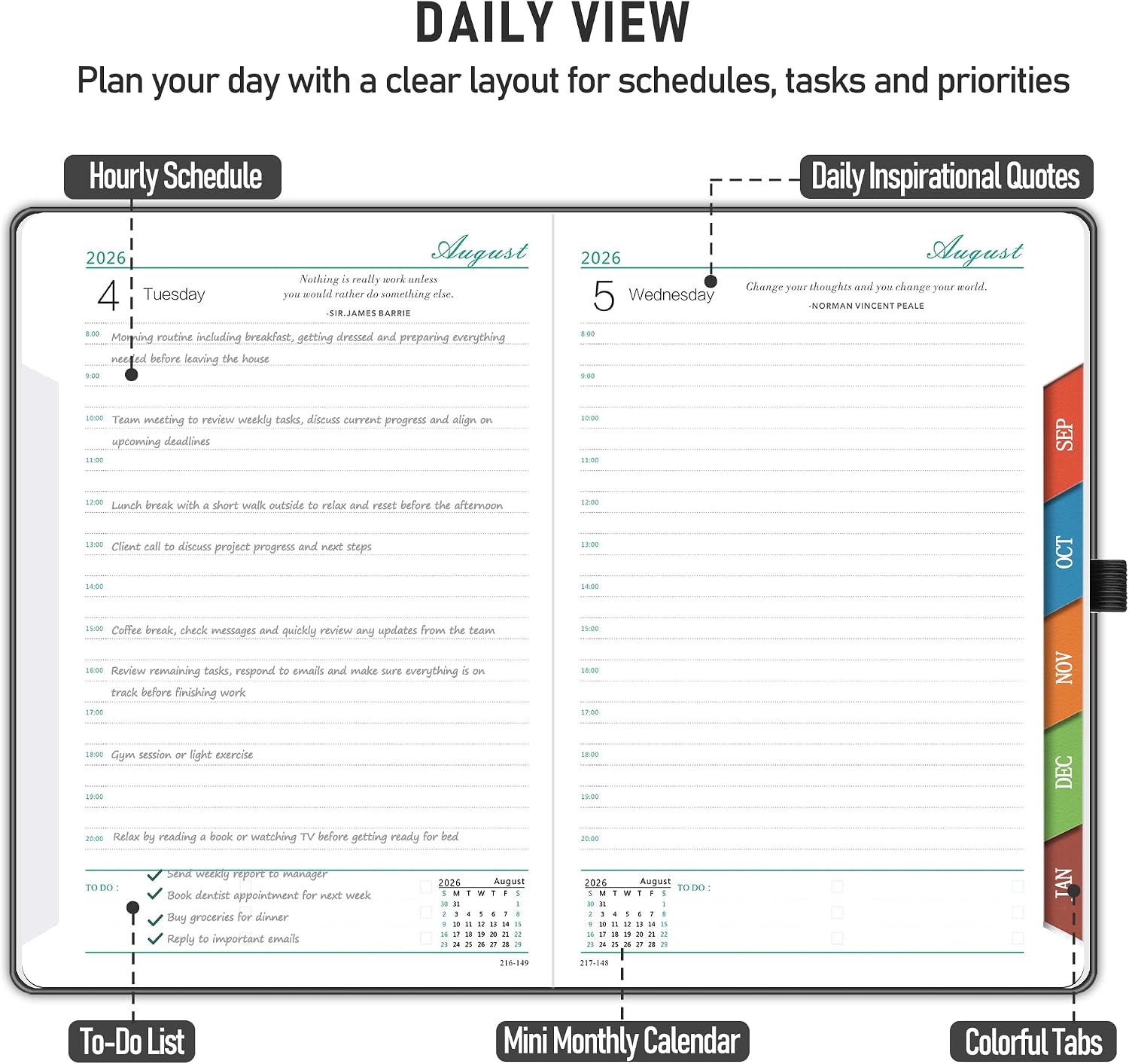 Thumbnail 3 de Academic Diary 2026–2027: Page a Day A5 with Monthly View (Aug 2026–Jul 2027) in Pink