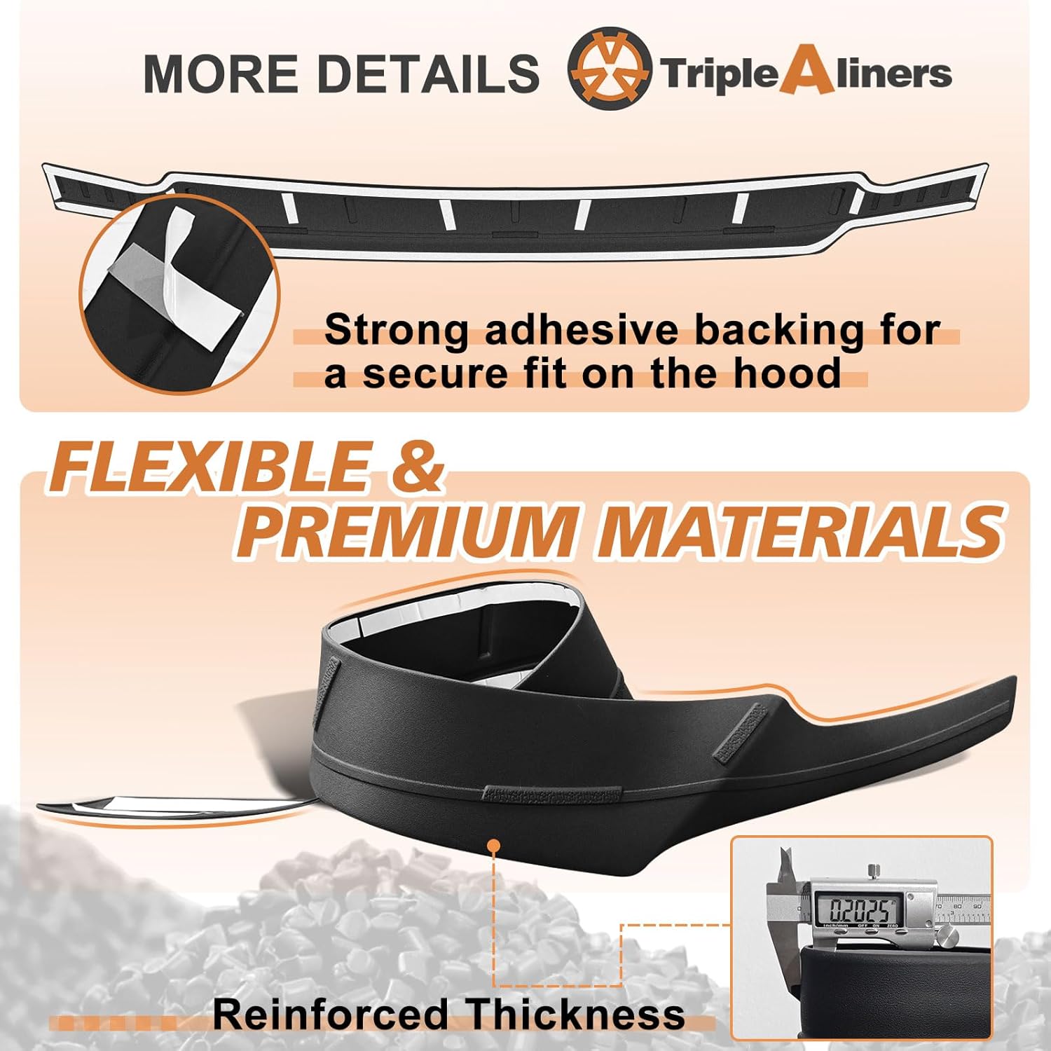 Thumbnail 2 de TripleAliners TPE Hood Deflector Protector for 2019-2025/2026 Chevy Silverado 1500 (Excludes ZR2 & Trail Boss trims)