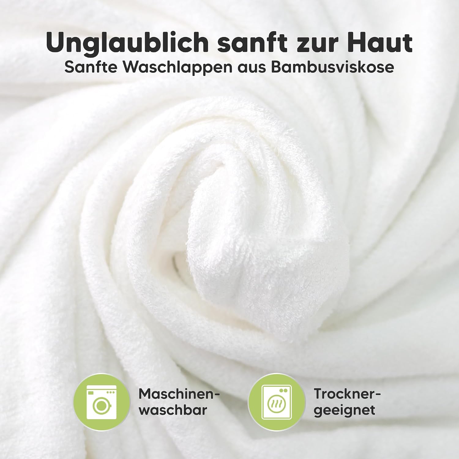 Detalle 2 de KeaBabies 6er Pack Babywaschlappen aus Bambus – Weiche, saugfähige 25×25 cm Waschlappen für Babys und Kleinkinder