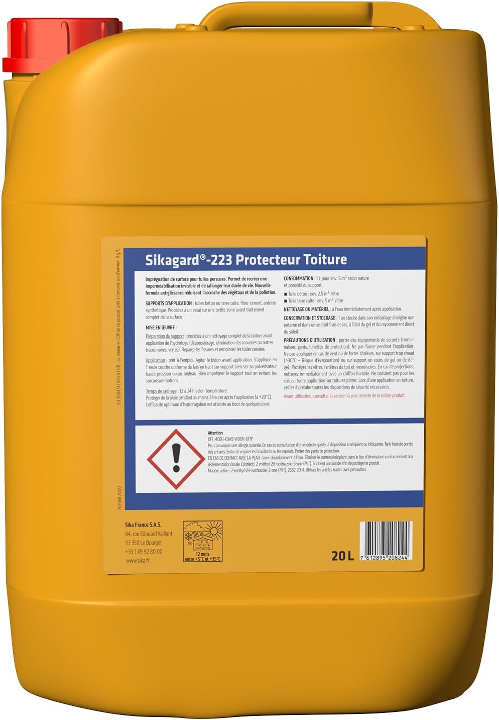 Thumbnail 1 de SIKA Sikagard 223 Protecteur Toiture — Imperméabilisant hydrofuge incolore pour toiture (20 L)