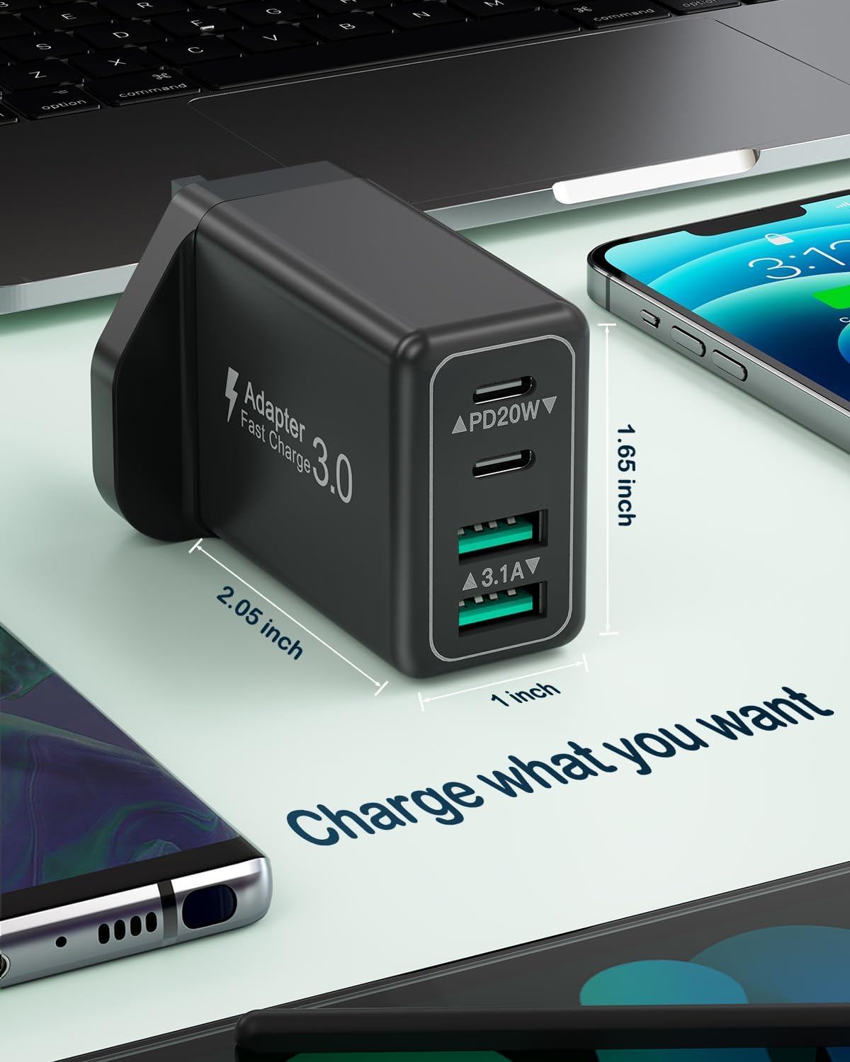 Thumbnail 5 de USBC UK 40W 4-Port USB Charger