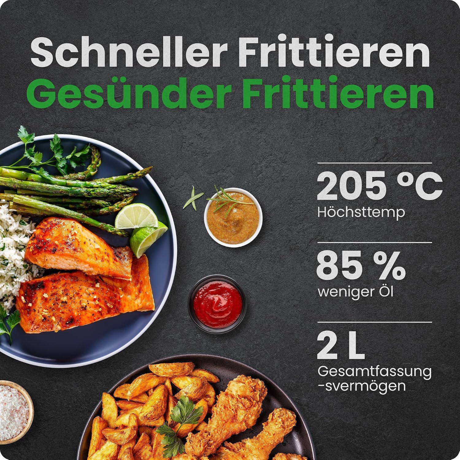Thumbnail 1 de Chefman 2L Mini-Heißluftfritteuse mit digitaler Zeitschaltuhr – kompakter Airfryer für knusprige Snacks