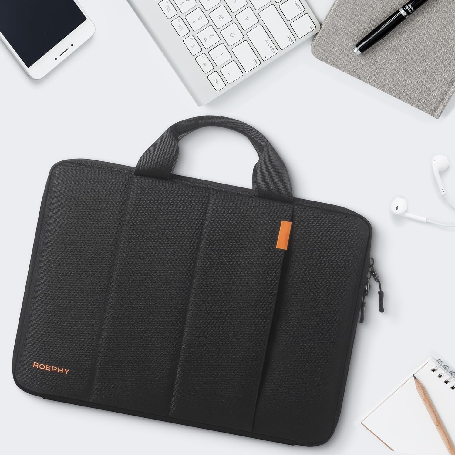 Detalle 2 de ROEPHY 14 Zoll Laptoptasche – wasserabweisend, stoßfest und vielseitig kompatibel