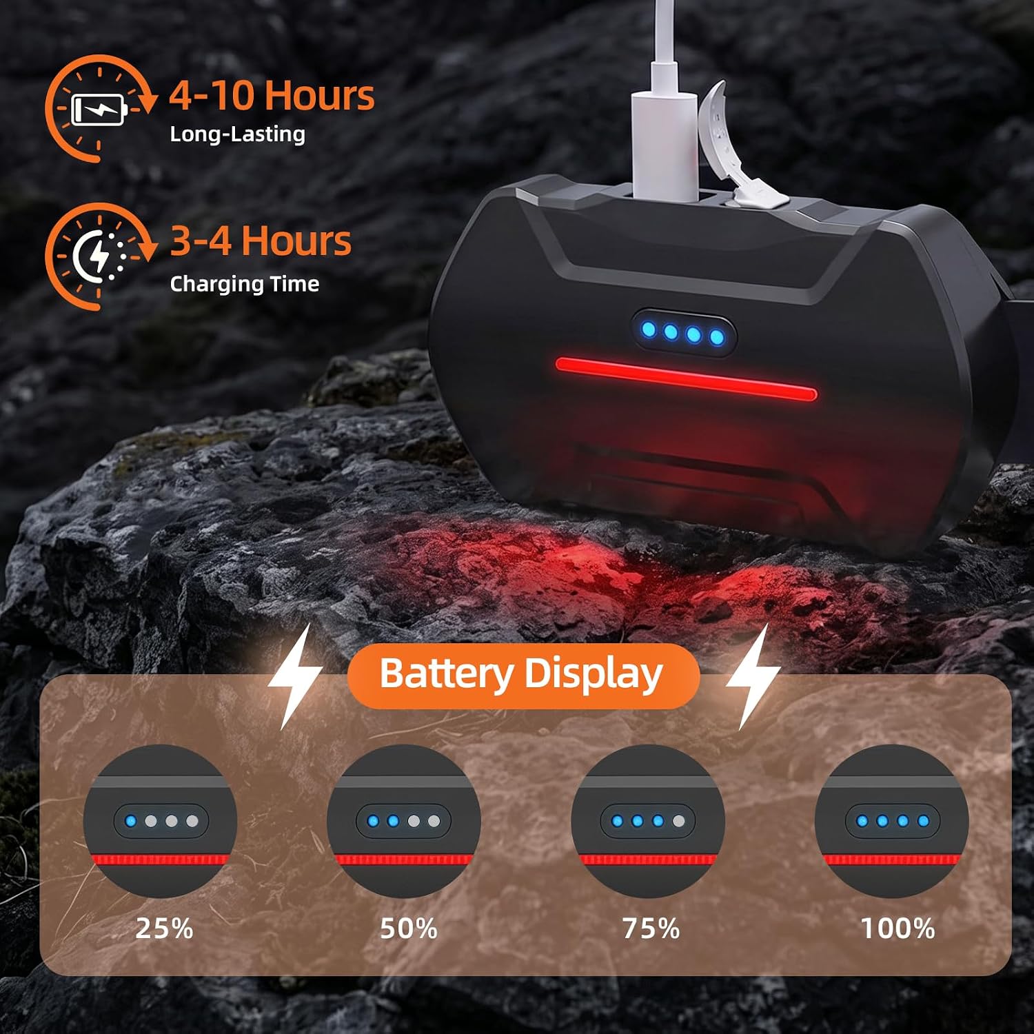 Detalle 1 de MIOISY TG-TD073 Rechargeable LED Headlamp 2-Pack, 8 Modes, IPX4