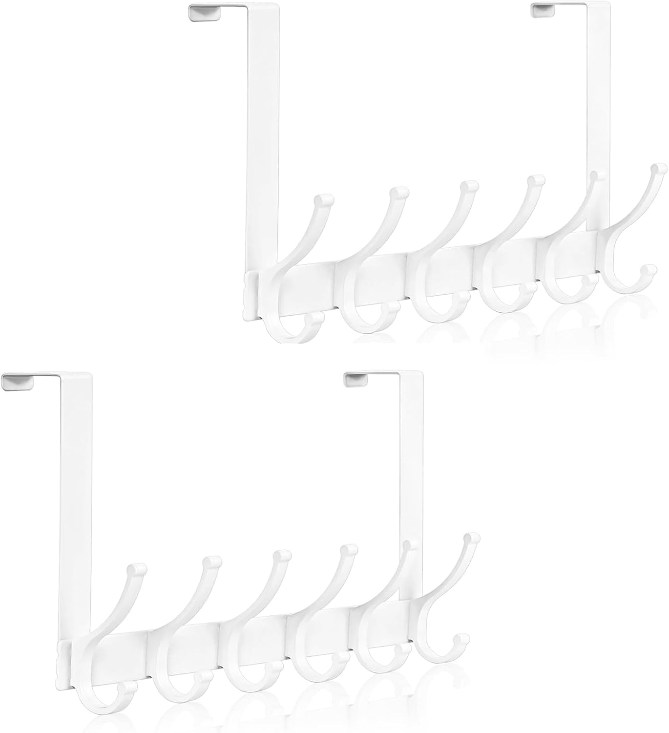 Detalle de Optish door hook Over-the-Door Rack, 2-Pack, White, 12 Hooks