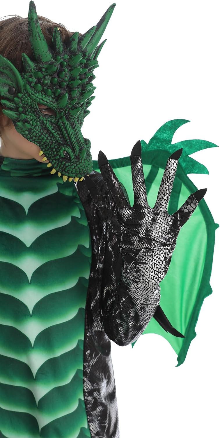 Detalle de Corespe DRGN-25 Kids’ Dragon Costume Set with Tail and Mask