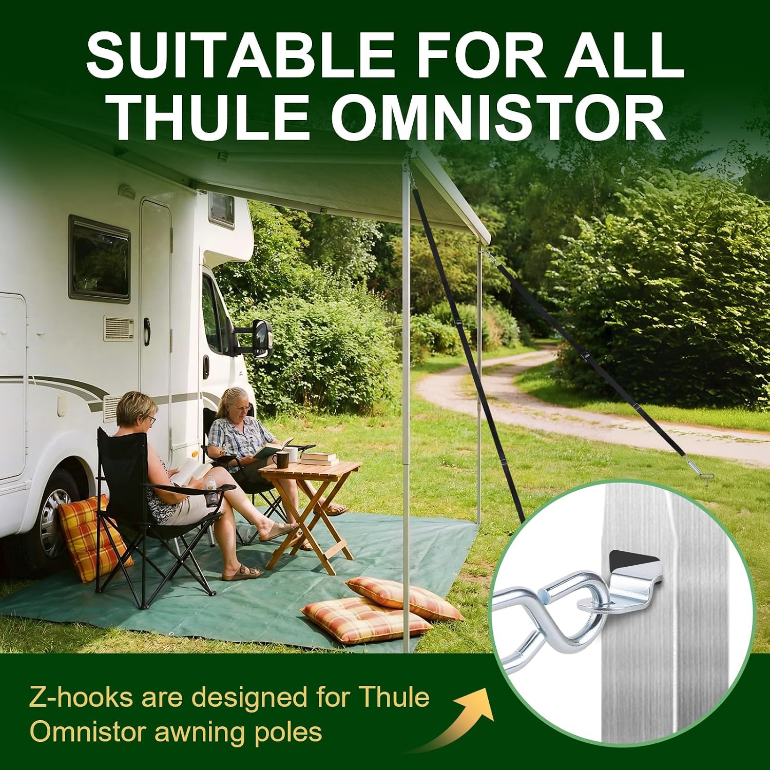 Thumbnail 2 de SCHINTILLO Awning Tie Down Kit for Thule Omnistor with 39cm Ground Anchors and Storm Straps