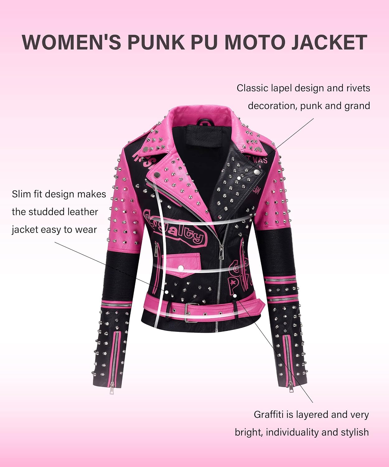 Detalle 1 de RISISSIDA Faux Leather Moto Jacket