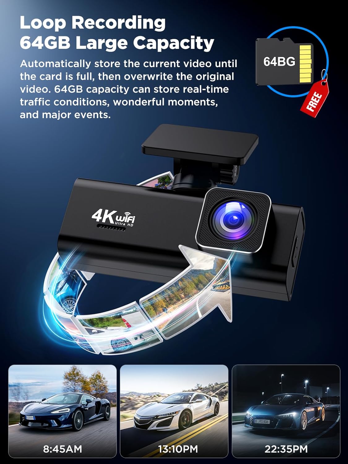 Thumbnail 4 de SAVUSCAM Dash Cam 4K with 64GB included