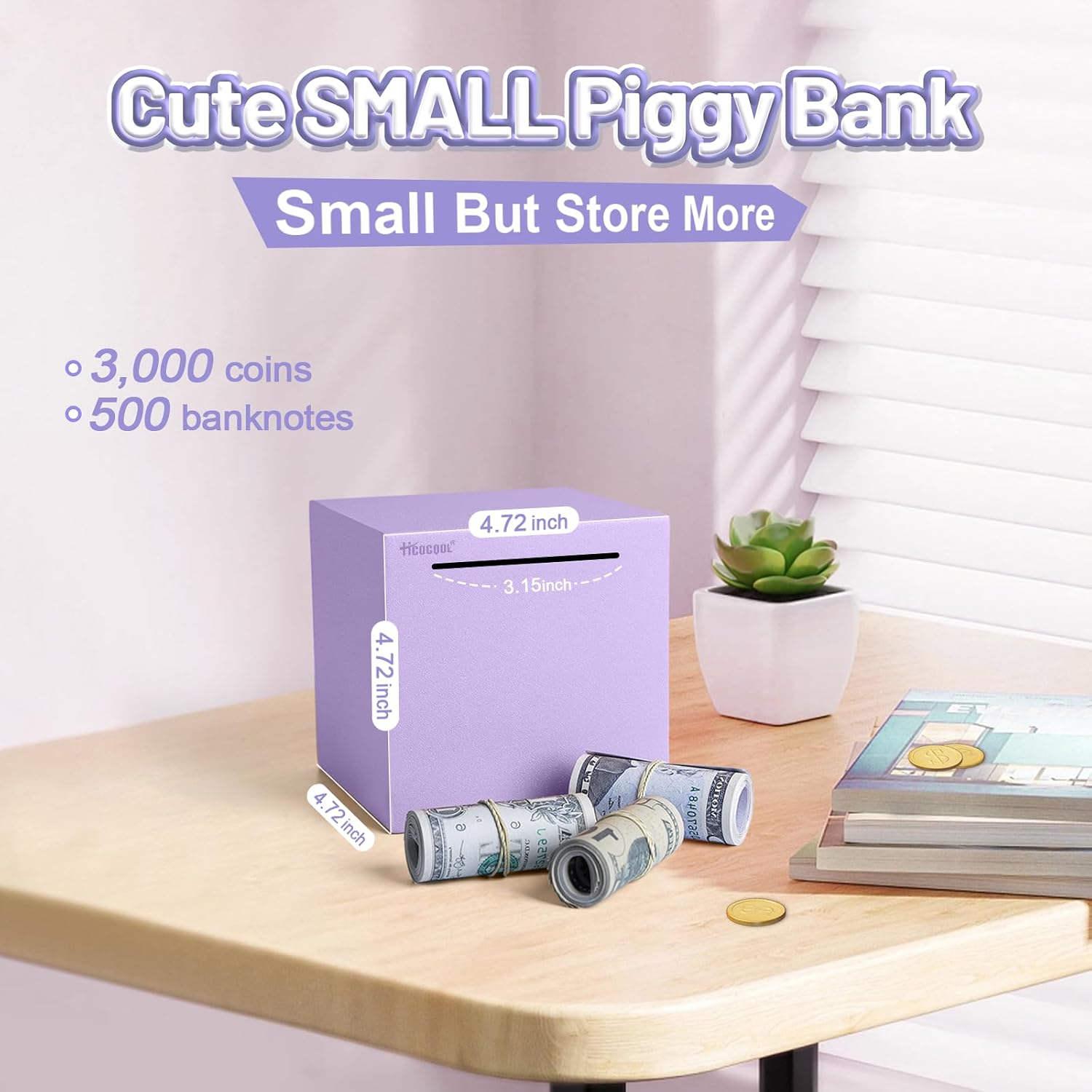Detalle 2 de Hicocool Piggy Bank 4.72 in Palm Size 💰