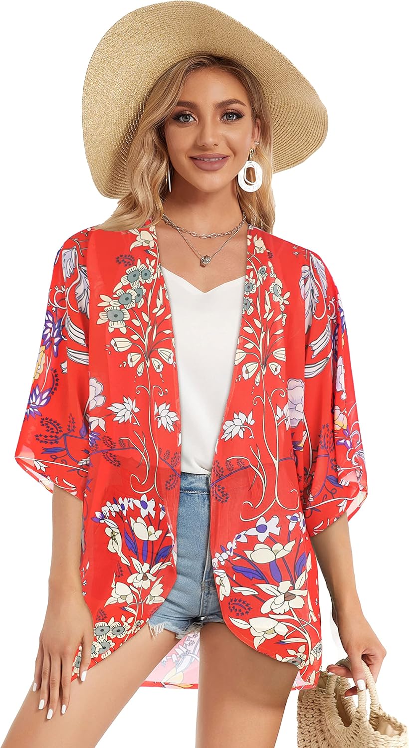 Thumbnail 6 de Floral Puff Sleeve Kimono Cardigan 5XL đș