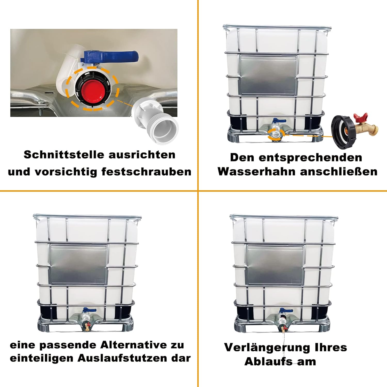 Detalle de 4BAOHUI IBC Tank Zubehör: S60x6 Verlängerung Distanzstück mit PVC-Dichtung