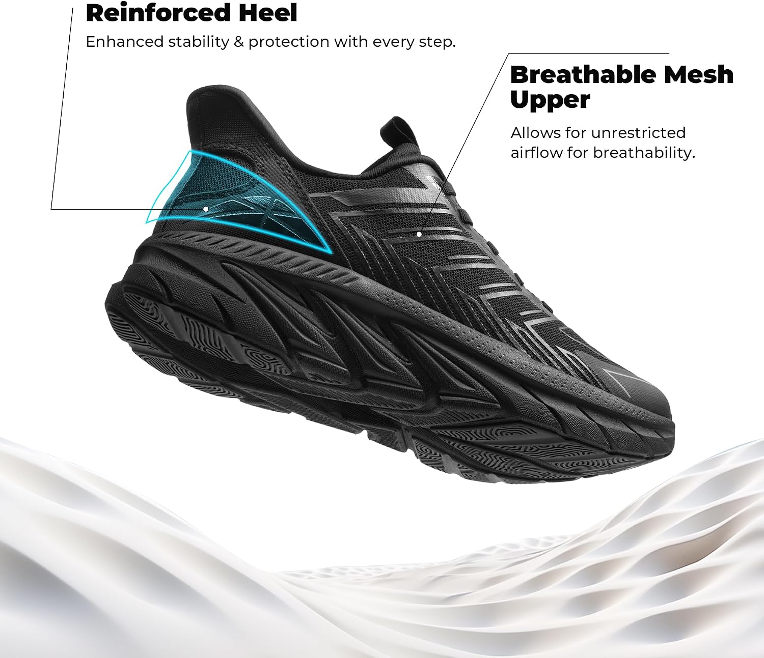 Detalle 2 de ALLSWIFIT Women's Slip-On Walking Sneakers with Cushioned EVA Midsole