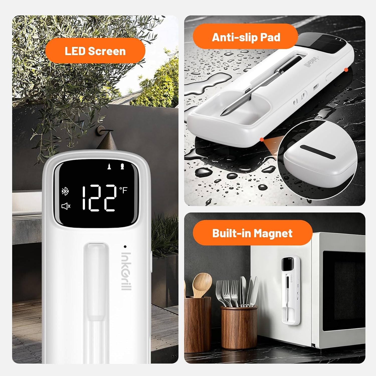 Thumbnail 6 de InkGrill 2-in-1 Meat Thermometer with Wireless and Wired Probes, LED Display