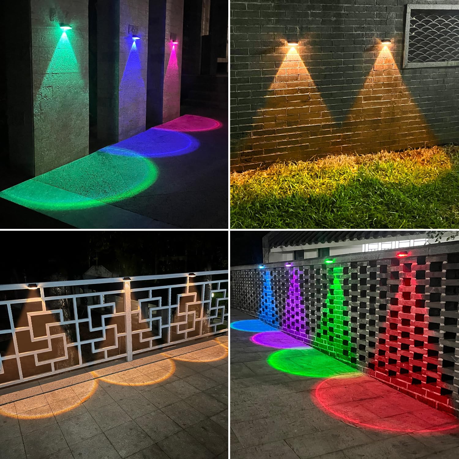 Thumbnail 6 de ELLASAY Solar Fence Lights Outdoor Garden (2-Pack) – 10 Colour Modes, IP44 Waterproof, Solar Powered for Deck, Patio and Gate