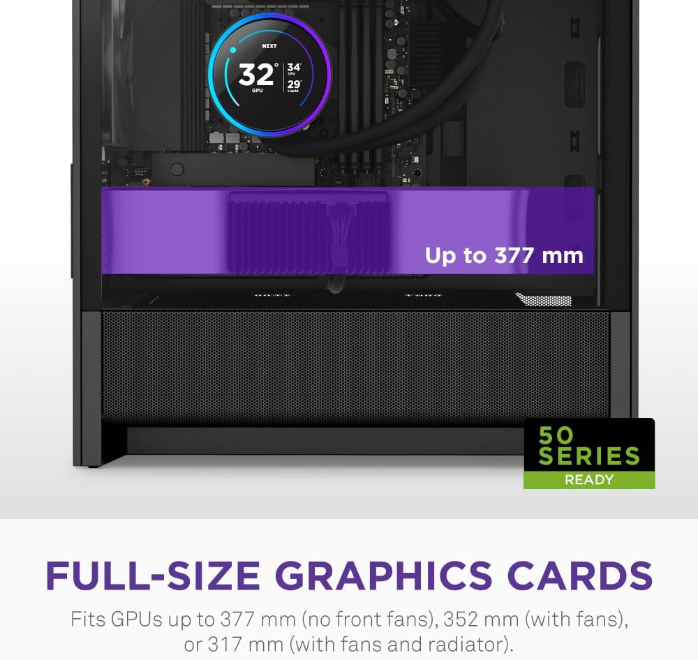 Detalle de NZXT H3 Flow CC-H31FB-01 Micro-ATXミドルタワーPCケース、メッシュ設計・背面コネクタ対応