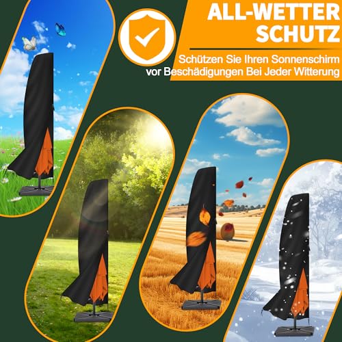 Thumbnail 5 de Enzeno Coperture per ombrelloni da giardino – Custodia impermeabile per ombrellone grande 3–4 m, nero