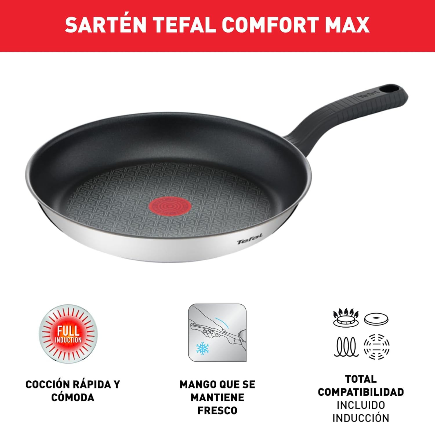 Thumbnail 1 de Tefal Comfort Max - Sartén 26 cm 🍳, antiadherente y apta inducción