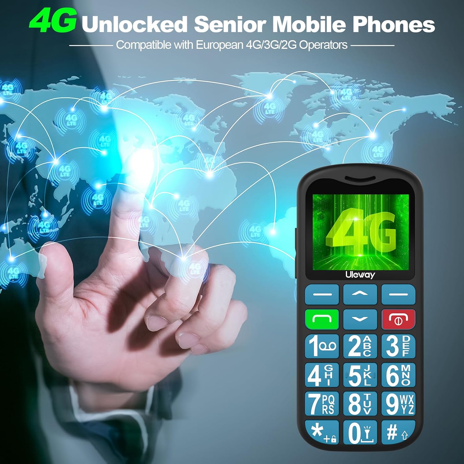 Detalle 2 de USHINING 4G Senior Mobile Phone with SOS Button