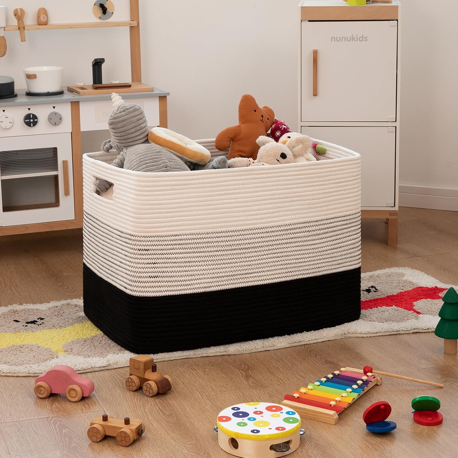 Detalle 2 de OIAHOMY 108L Cotton Rope Storage Basket 25"x16"
