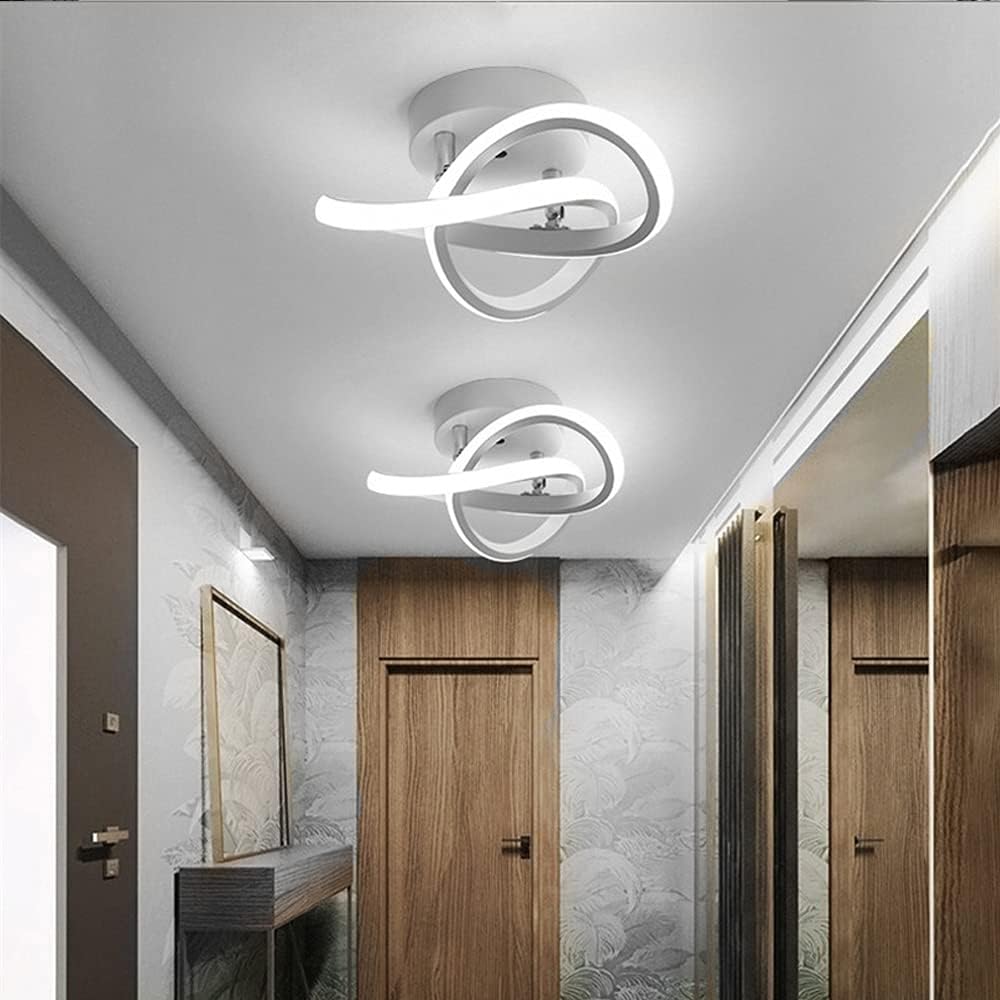 Detalle de EIDISUNY Ceiling Light LED Lamp 2 Rings – Nordic White, 22W, 6000K (Not Dimmable)