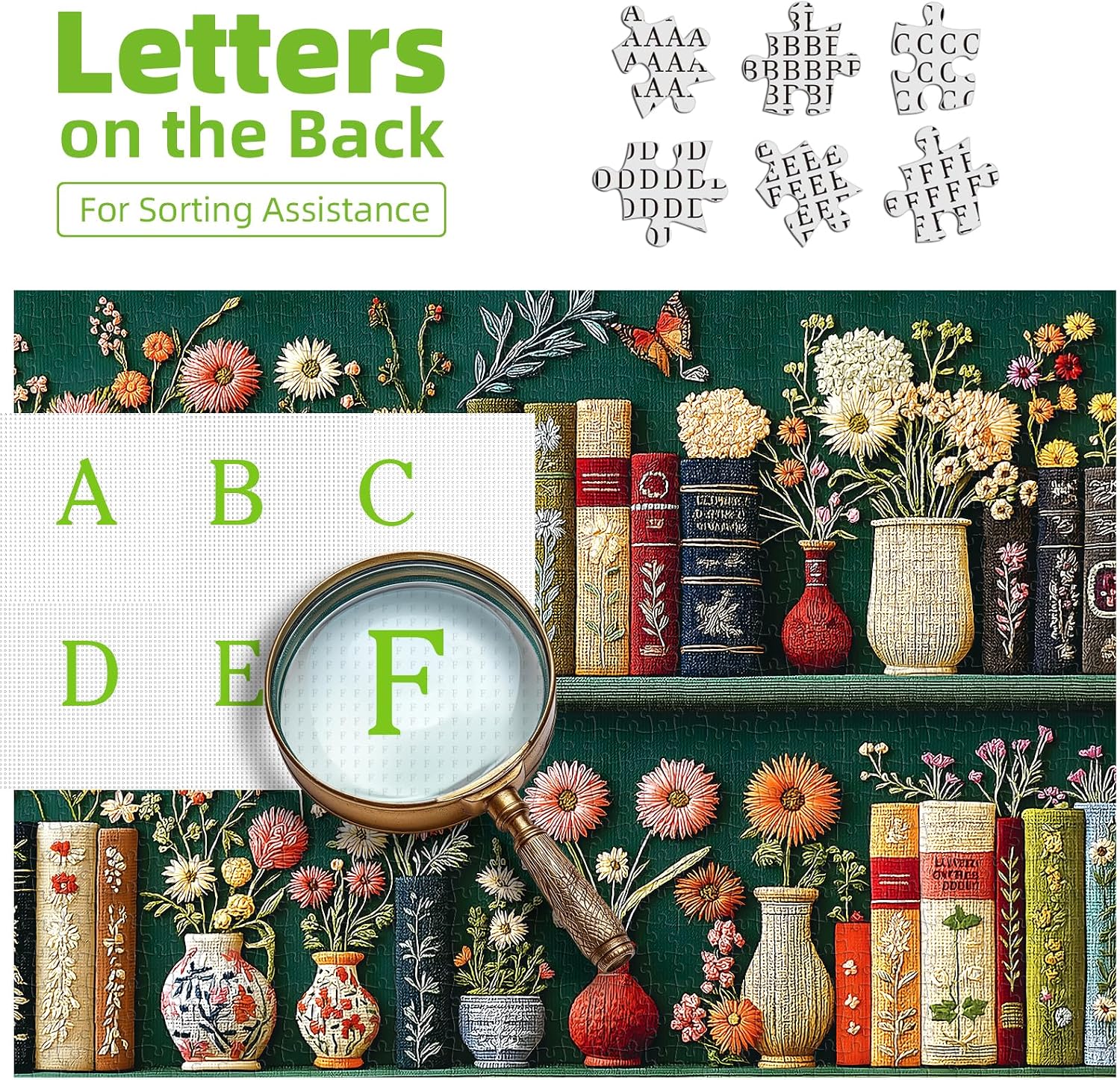 Detalle de PuzzOne JIUJIU-00469 Wildflower Pages 1,000-Piece Jigsaw Puzzle