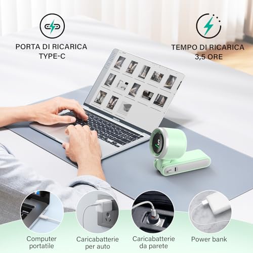 Detalle 2 de KARFUN Ventilatore Portatile: Mini, pieghevole a 180°, ricaricabile e compatto