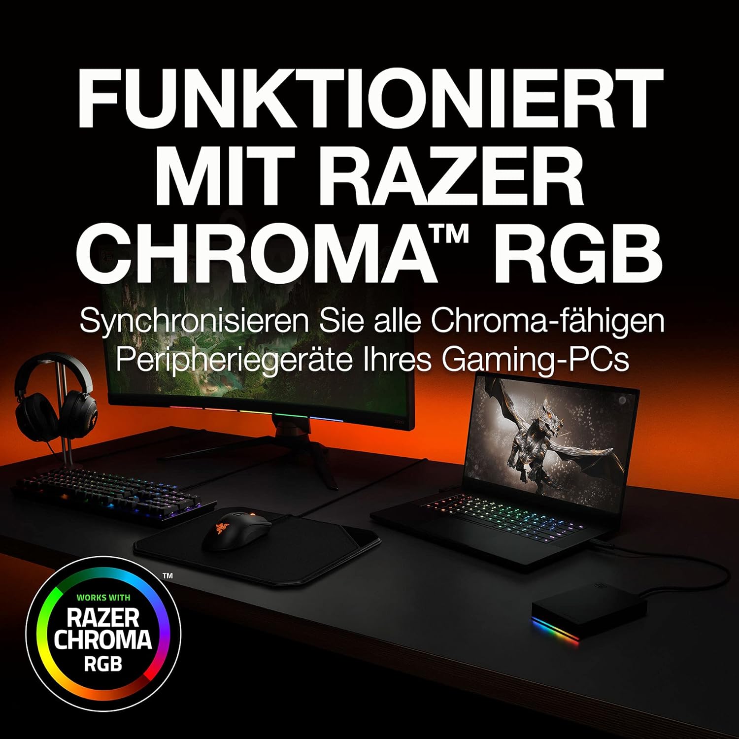 Thumbnail 5 de Seagate FireCuda Gaming HDD 5TB (STKL5000400) – tragbare externe Gaming-Festplatte mit USB 3.2 Gen 1 und RGB-LED