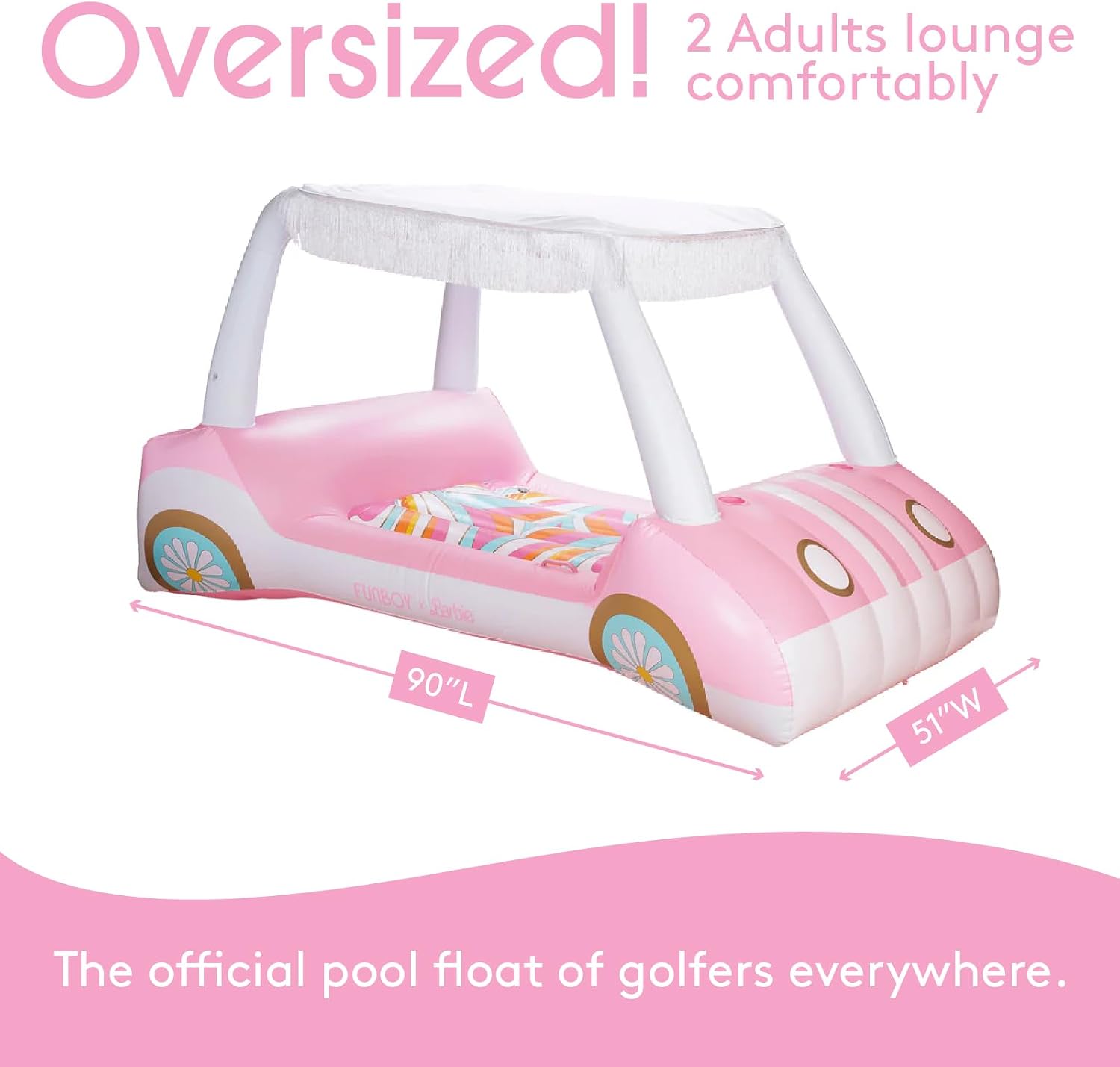 Thumbnail 6 de FUNBOY Giant Inflatable Luxury Golf Cart Pool Float with Shade and Cup Holders