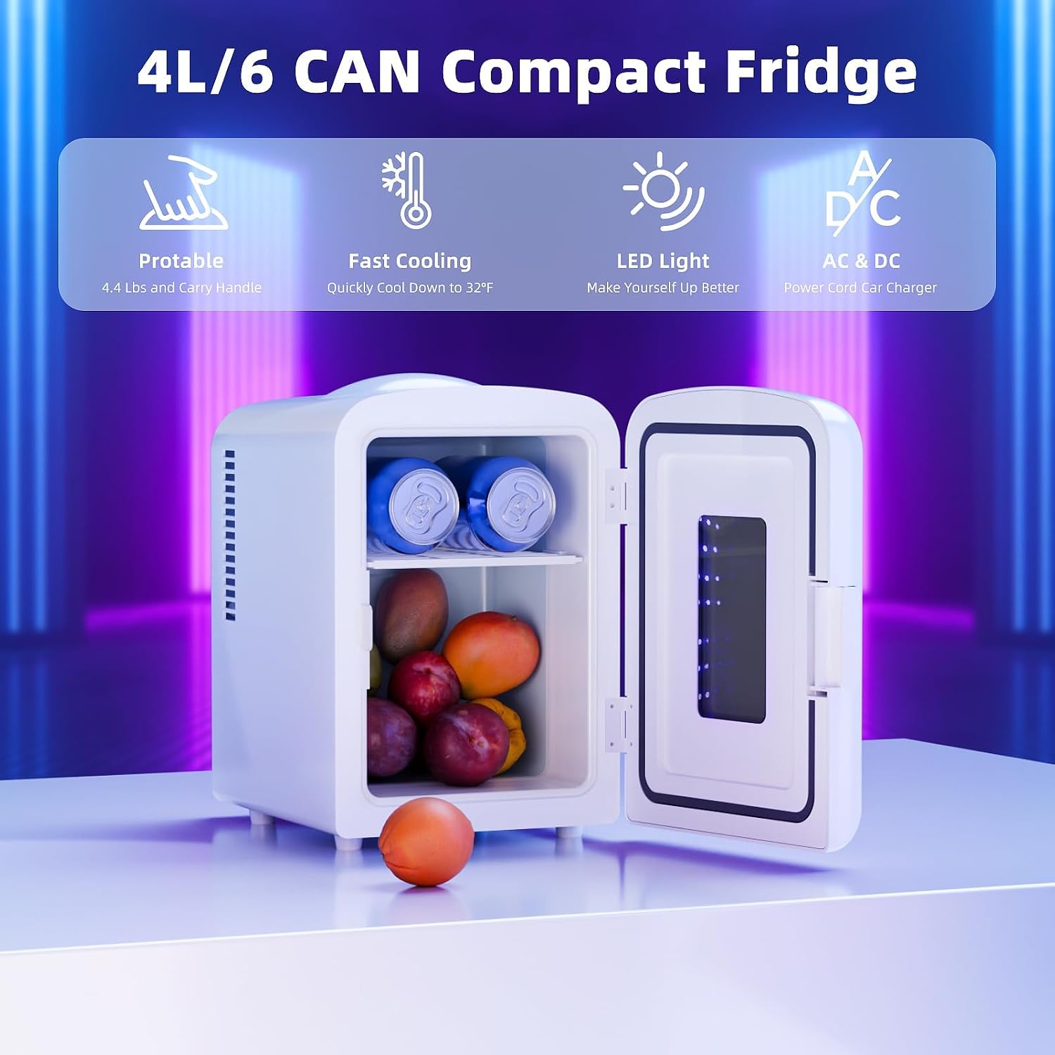 Detalle 2 de Antarctic Star LY1904 4L Mini Fridge with LED Gaming Light