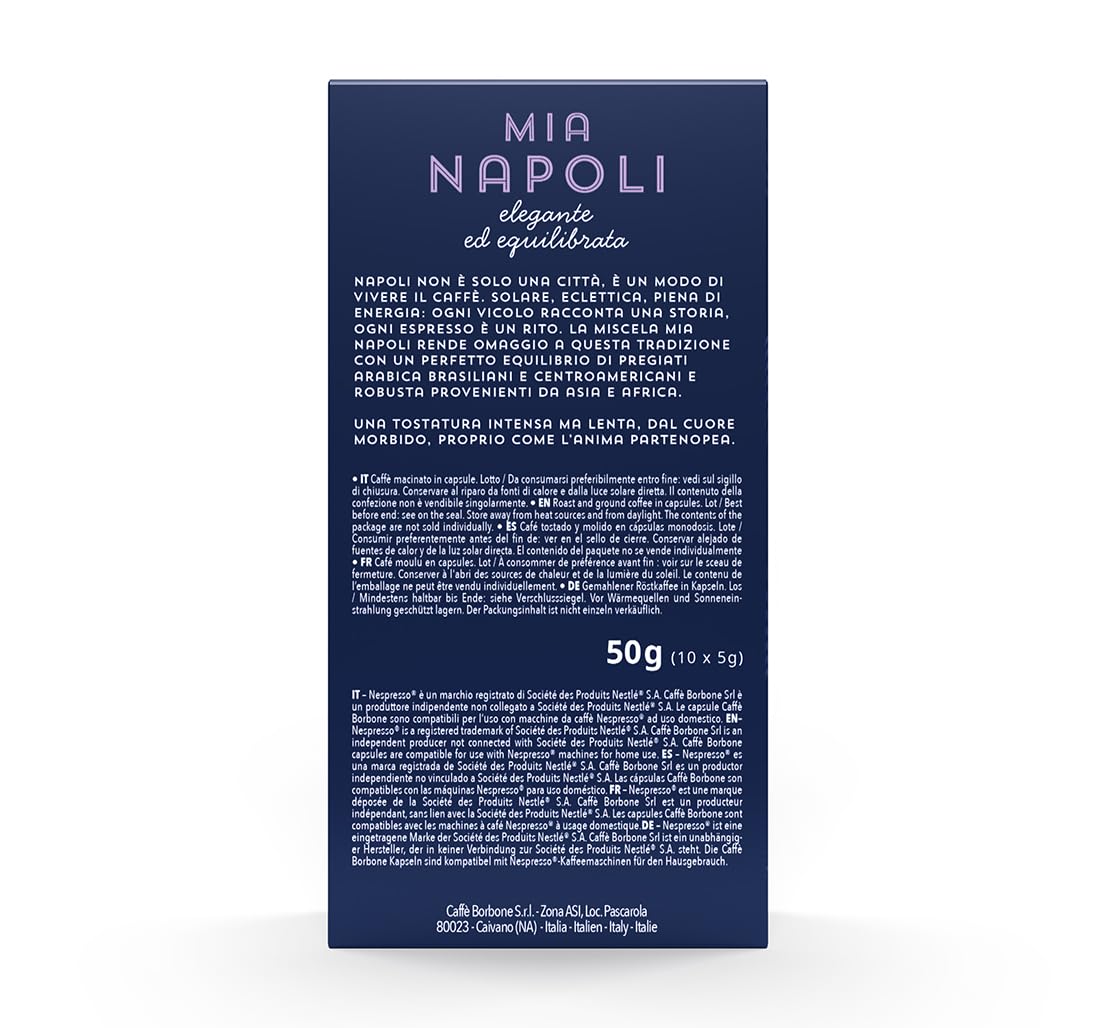 Detalle de Caffe Borbone Mia Napoli Mischung – 100 Aluminiumkapseln, kompatibel mit Nespresso