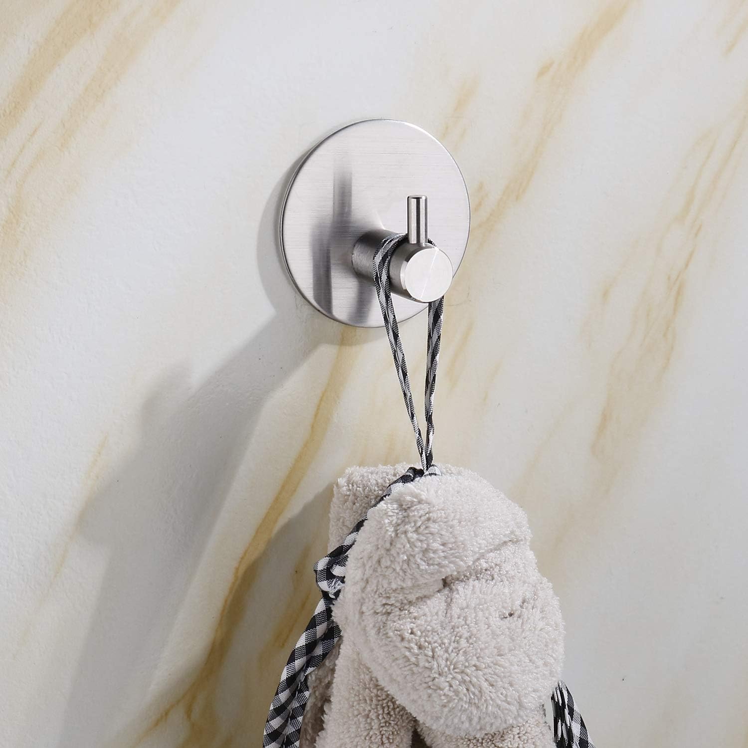 Detalle de LYLIN Crochet adhésif mural en acier inoxydable SUS304 (6 pièces) pour salle de bains, cuisine et bureau