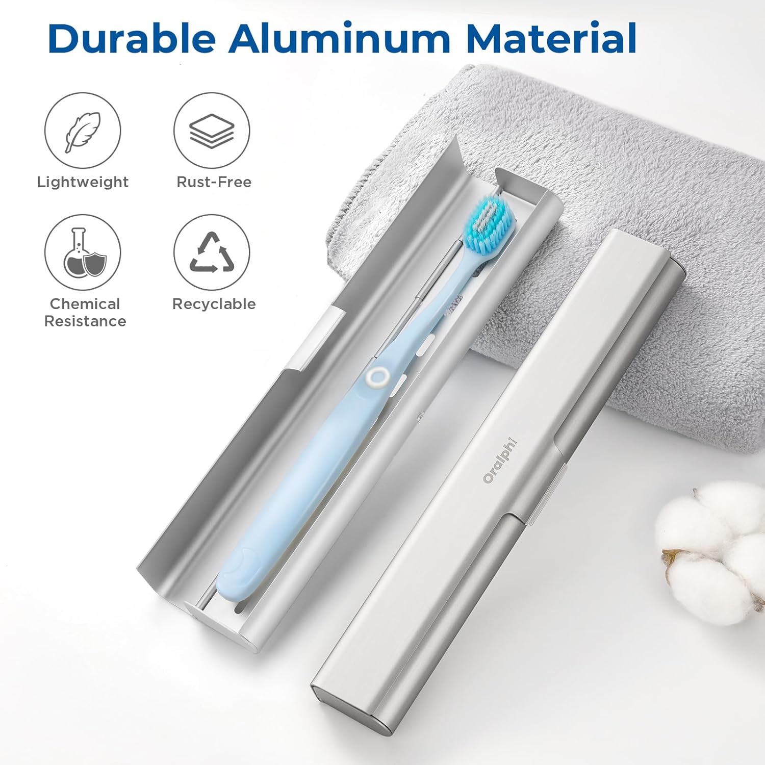 Detalle 2 de Oralphi Aluminum Toothbrush Travel Case 8.3in