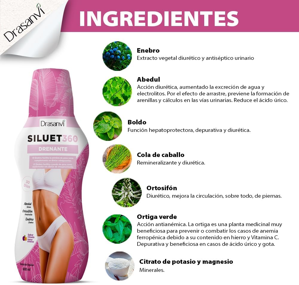 Thumbnail 4 de Drasanvi SILUET 360 Jarabe Drenante 🍇 Sabor Ciruela 600 ml