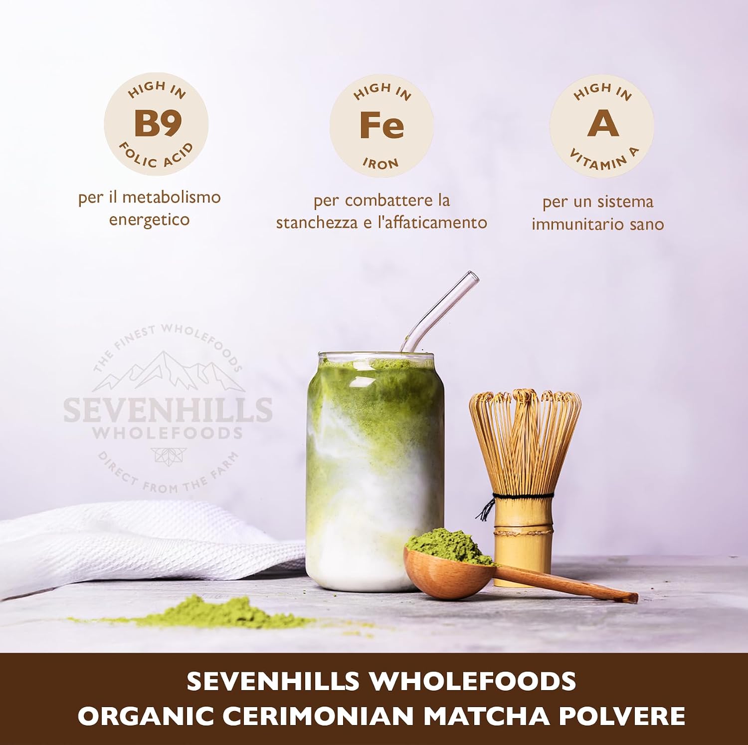 Detalle de Sevenhills Wholefoods Polvere di Matcha 200g 🍵