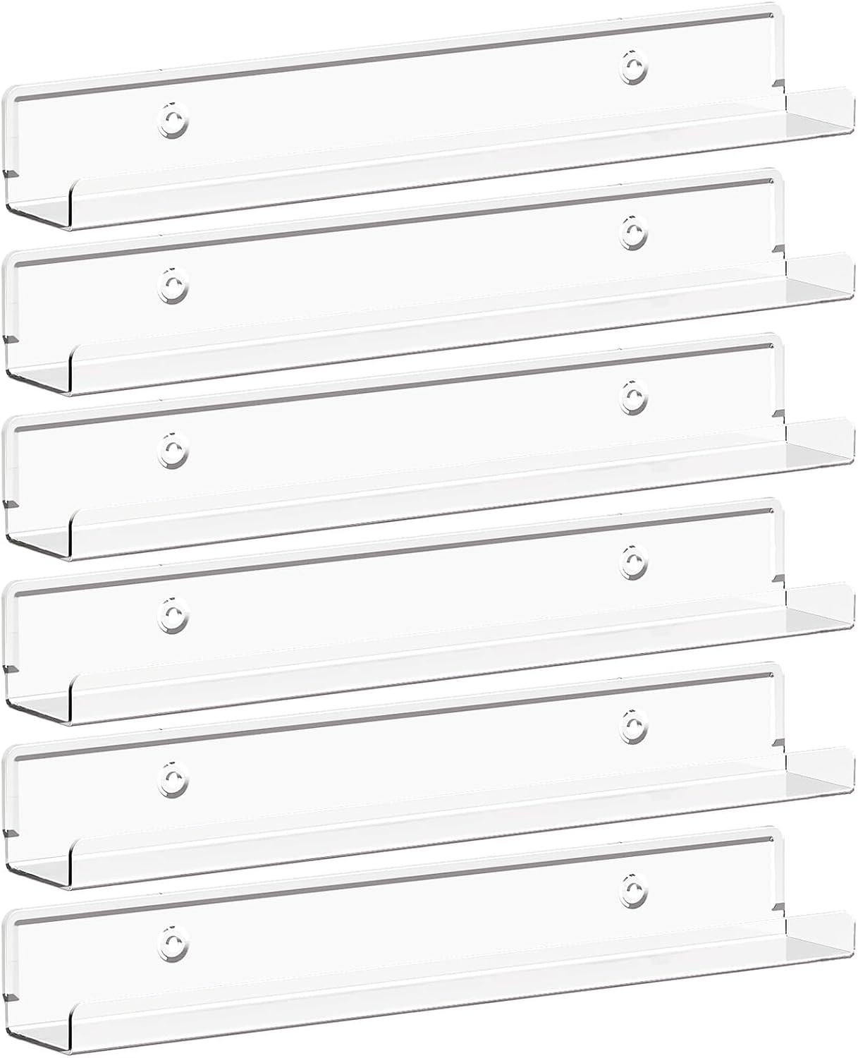 Detalle de Lifewit 23120 zwevende platenplanken, set van 6, transparant