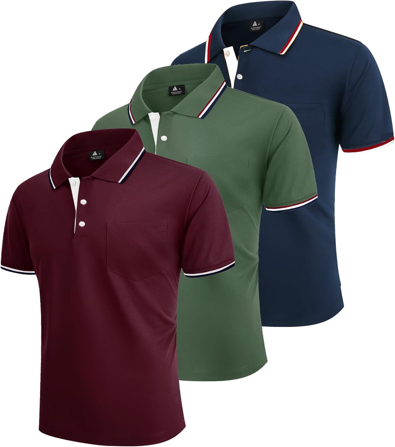Thumbnail 2 de ZITY Polo Uomo Maniche Corte Pacco da 3: polo leggera, traspirante e pratica per golf, tennis e tempo libero