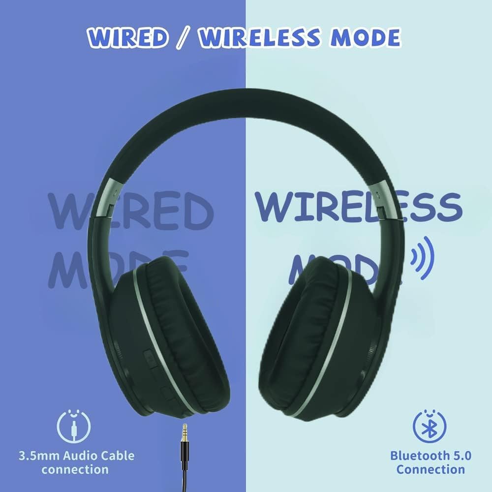 Thumbnail 4 de Usoun Bluetooth Headphones Over-Ear for Kids: 40mm drivers, Bluetooth 5.1, foldable with wired option