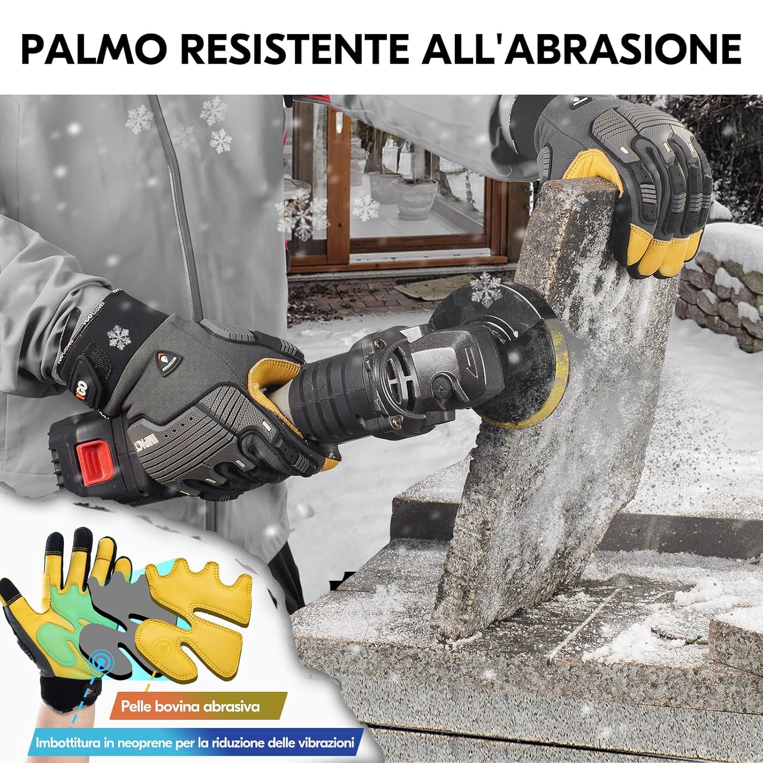 Thumbnail 2 de Guanto antinvernali da lavoro in pelle uomo 0°C/32°F con protezione antiurto e antivibrazione CA7725FLWP