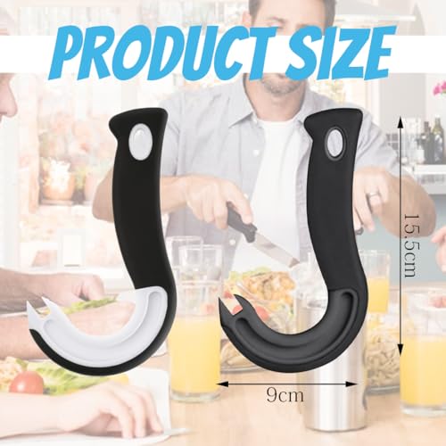 Detalle de JRYXDS Apriscatole 2 Pezzi – Apriscatole Ad Anello Easy Pull per Cucina, Ristorante e Famiglia