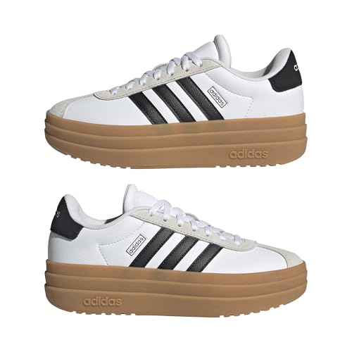 Detalle 2 de adidas VL Court Bold Junior, scarpe da ragazzi bianche e nere con chiusura a lacci