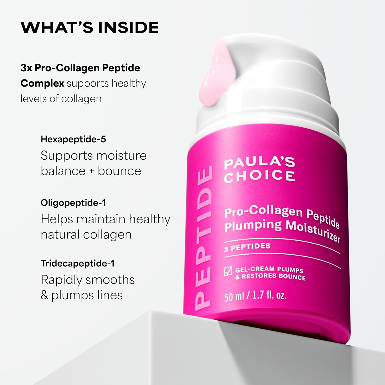 Detalle 2 de Paula's Choice Pro-Collagen Peptide Plumping Face Moisturizer (Fragrance-Free) Daily Gel-Cream, 1.7 fl oz