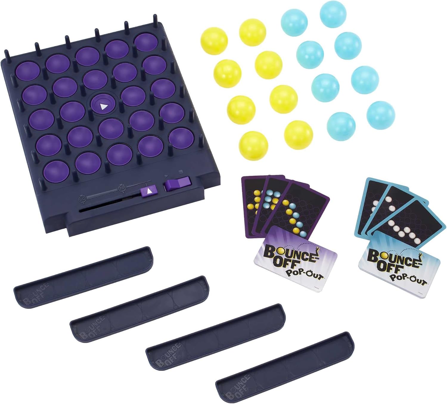Thumbnail 6 de Mattel Games Bounce-Off Pop-Out: gioco di società con timer, 16 palline e carte sfida (HKR53)